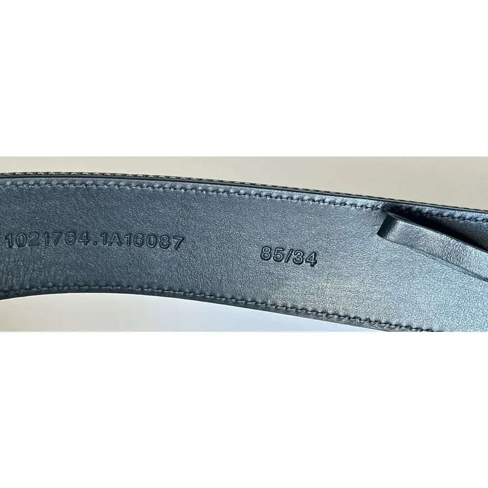 Versace Medusa-Buckle Greca Calf Leather Green/Black Belt 85 (34) 1021764 NWT